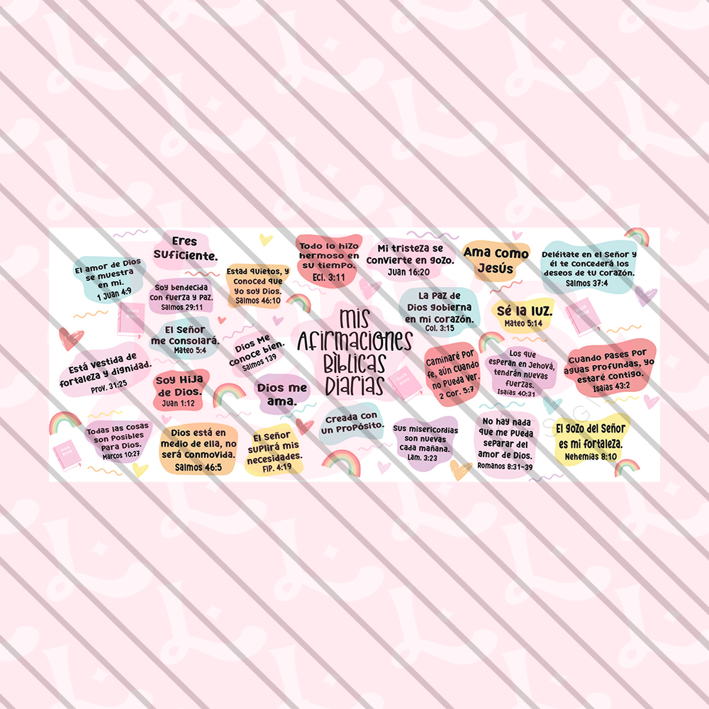 Mis Afirmaciones Bíblicas Mug Wrap 11oz PNG DIGITAL TEMPLATE