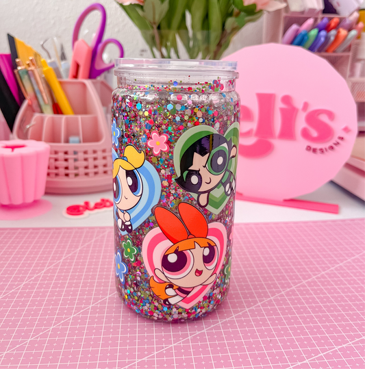 Power Girls Snowglobe Tumbler 16oz