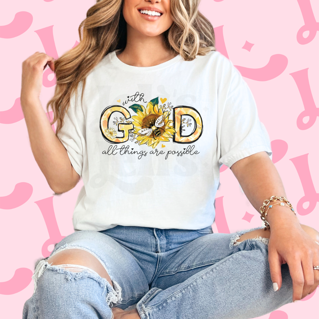 With God Sunflower Dtf Transfer