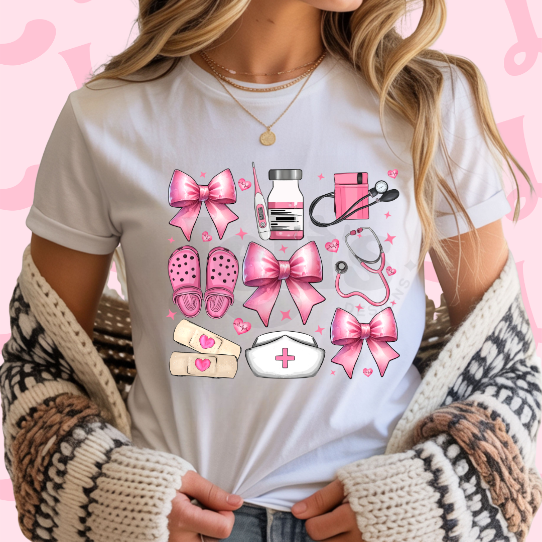 Pink nurse Dtf Transfer