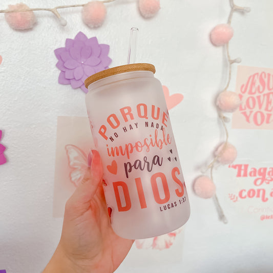 Lucas 1:37 Glass Can