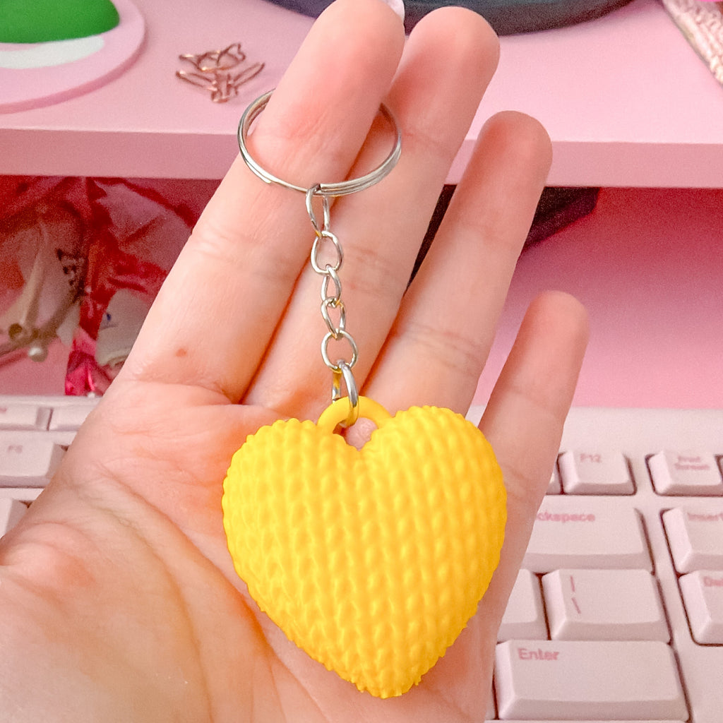 Knitted Heart 3D Keychain