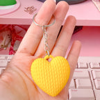 Knitted Heart 3D Keychain