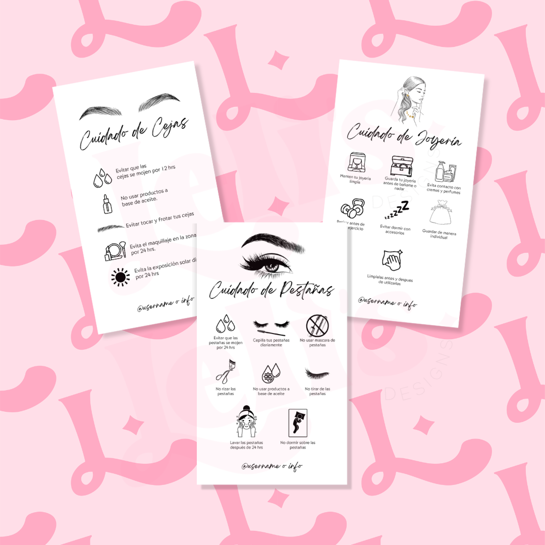 Care Card (pestañas, cejas y joyería)